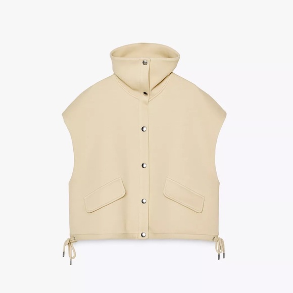 ZARA PIQUÉ VEST - Picture 4 of 5